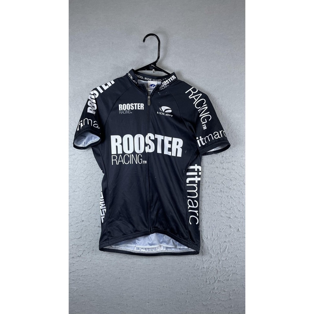Voler Rooster Racing Cycling Jersey Womens‎ Medium Black Full Zip Made USA